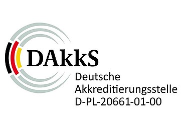 Accreditation of the laboratory according to DIN ISO/IEC 17025